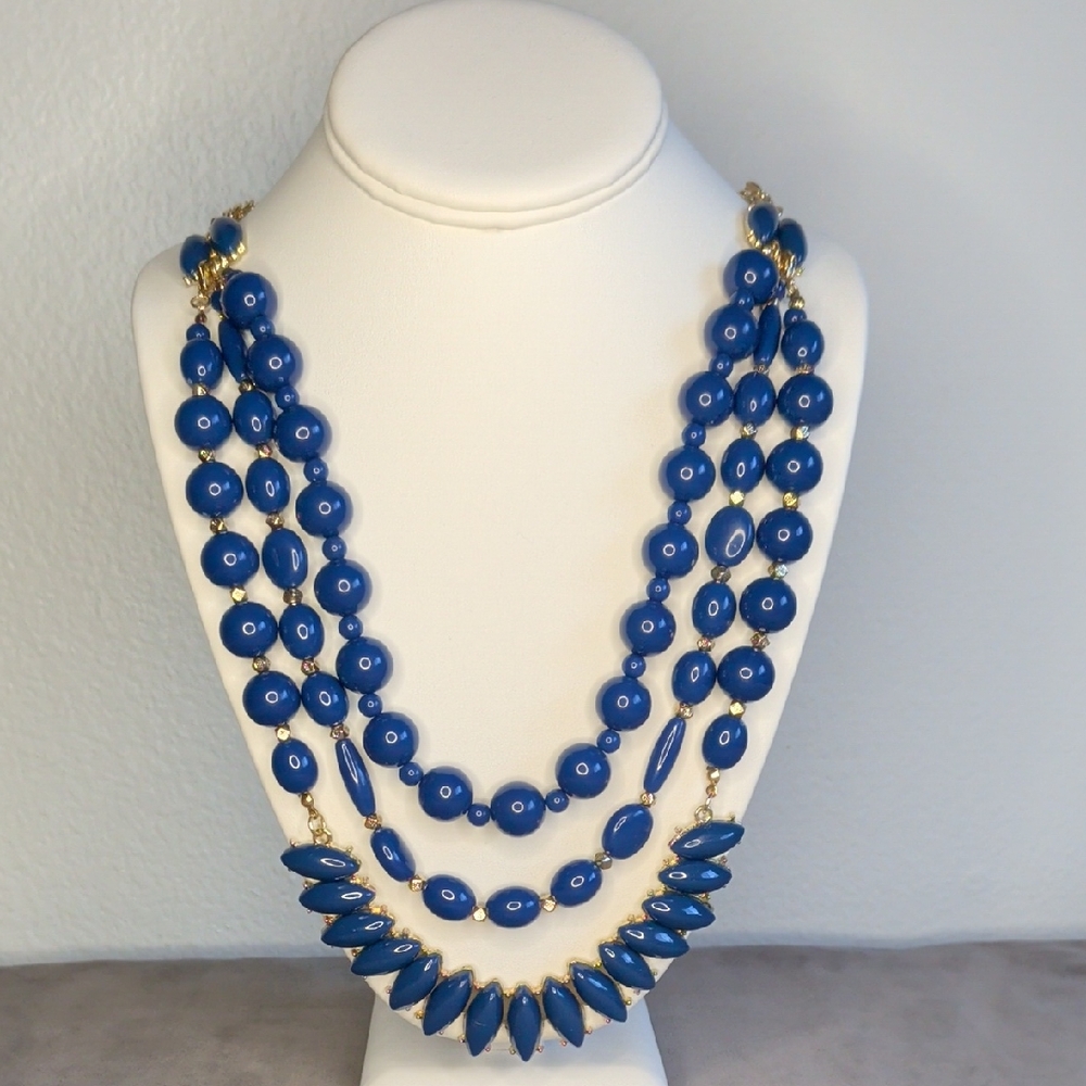 Navy Blue Statement Necklace - Premier Designs